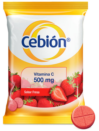 Cebion Fresa 500 mg Sobre x 12 Tabletas